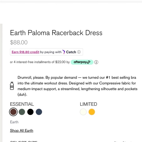 Girlfriend Collective Paloma Racerback Exercise Dress (M) in Earth - Picture 6 of 6